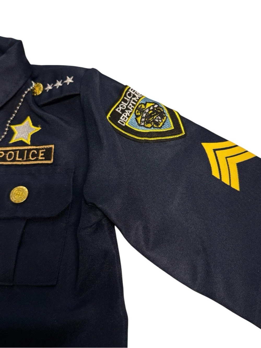 Spooktacular Kids Navy Police Officer Costume with Badge Small - Picture 7 of 9